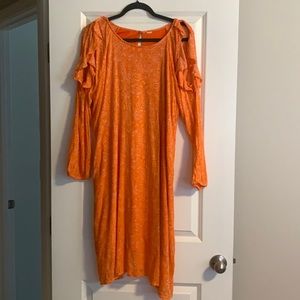Orange Paisley Cold Shoulder Old Navy Dress